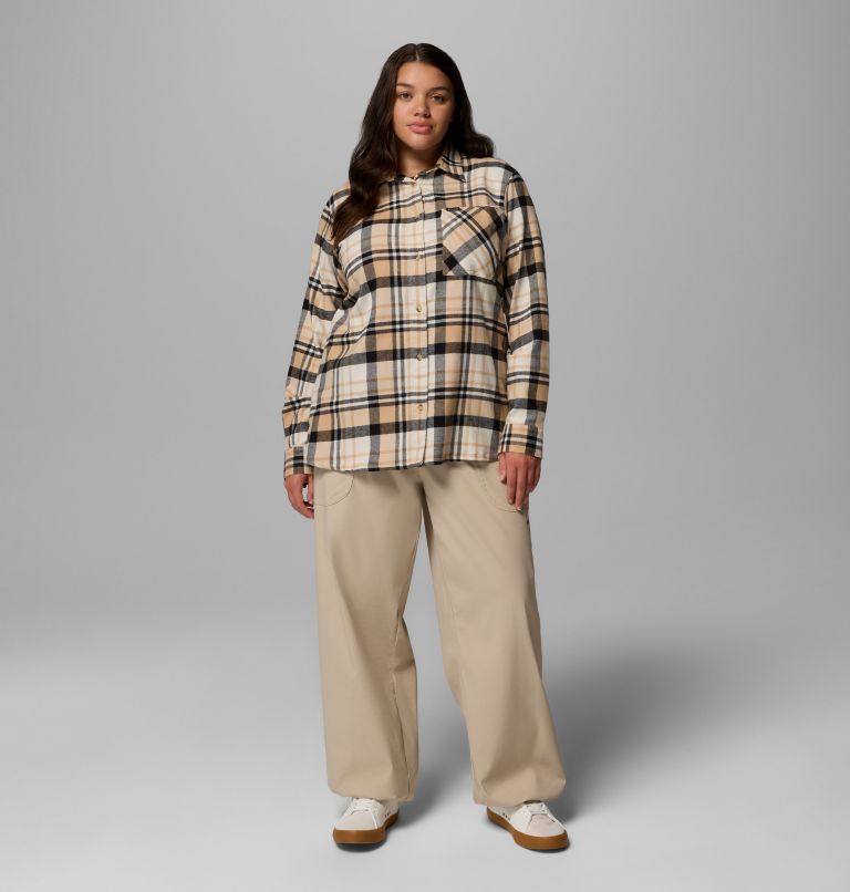 Women's Calico Basin Flannel Long Sleeve Shirt - Plus Size, Color: Canoe Multiplaid, image 2