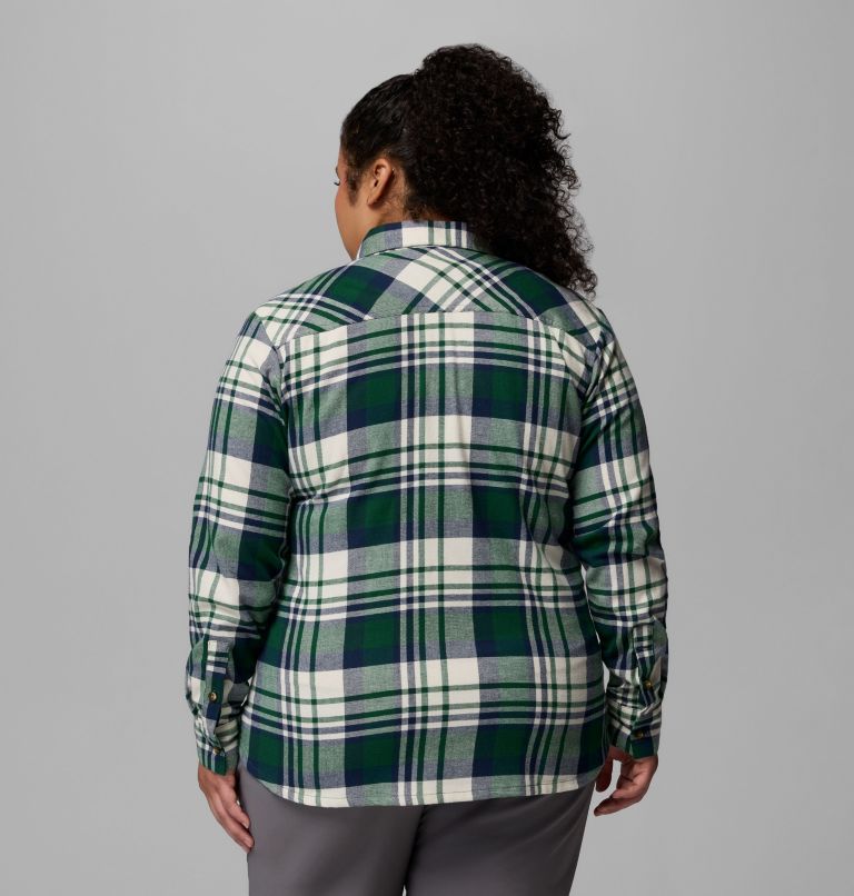 Women's Calico Basin Flannel Long Sleeve Shirt - Plus Size, Color: Rain Forest Multiplaid, image 3