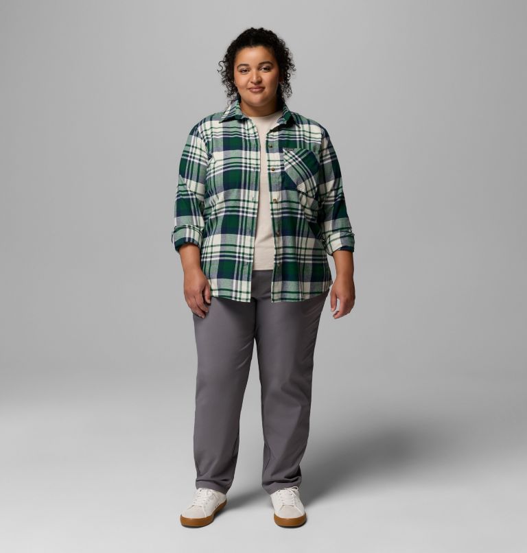 Women's Calico Basin Flannel Long Sleeve Shirt - Plus Size, Color: Rain Forest Multiplaid, image 2