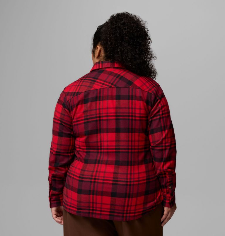 Women's Calico Basin Flannel Long Sleeve Shirt - Plus Size, Color: Mountain Red Multiplaid, image 3