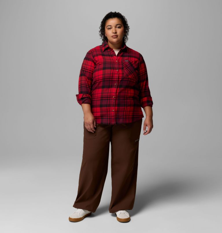 Women's Calico Basin Flannel Long Sleeve Shirt - Plus Size, Color: Mountain Red Multiplaid, image 2
