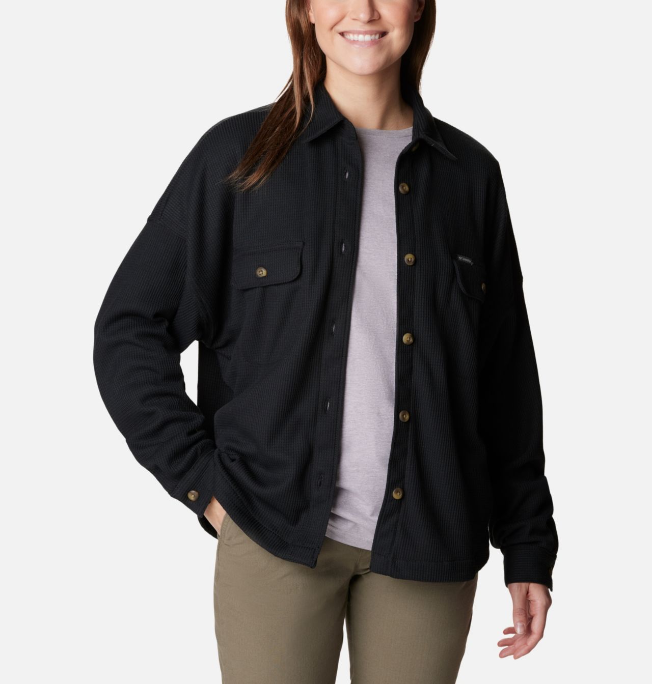 Women's Holly Hideaway™ Waffle Shirt Jacket 1