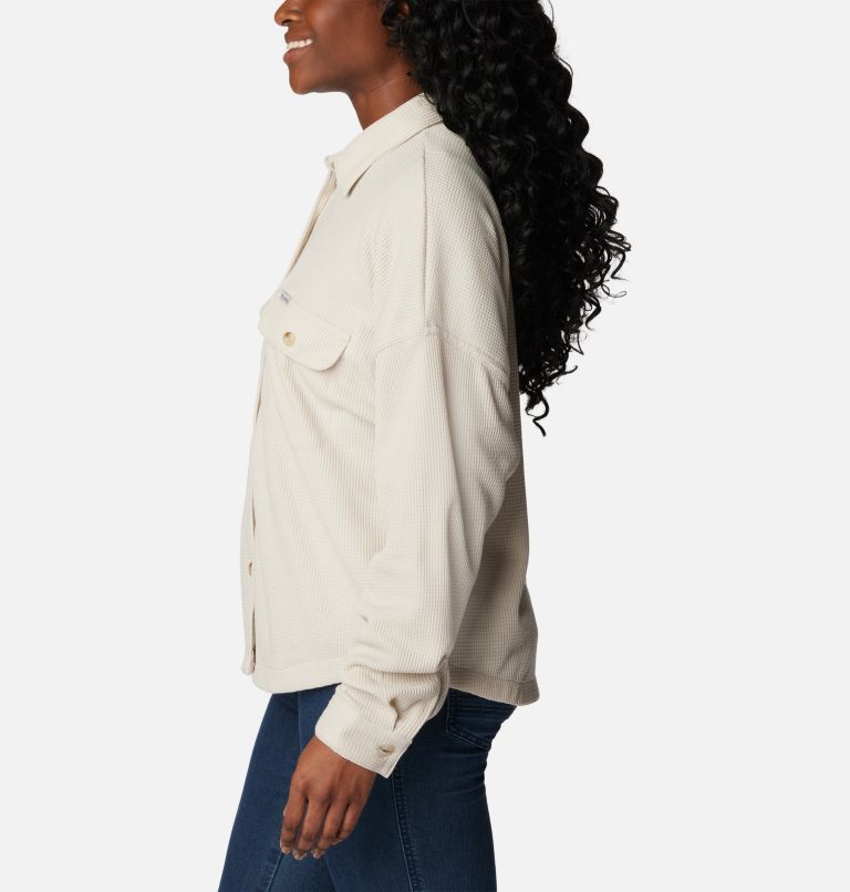 Women's Holly Hideaway Waffle Shirt Jacket, Color: Dark Stone, image 4