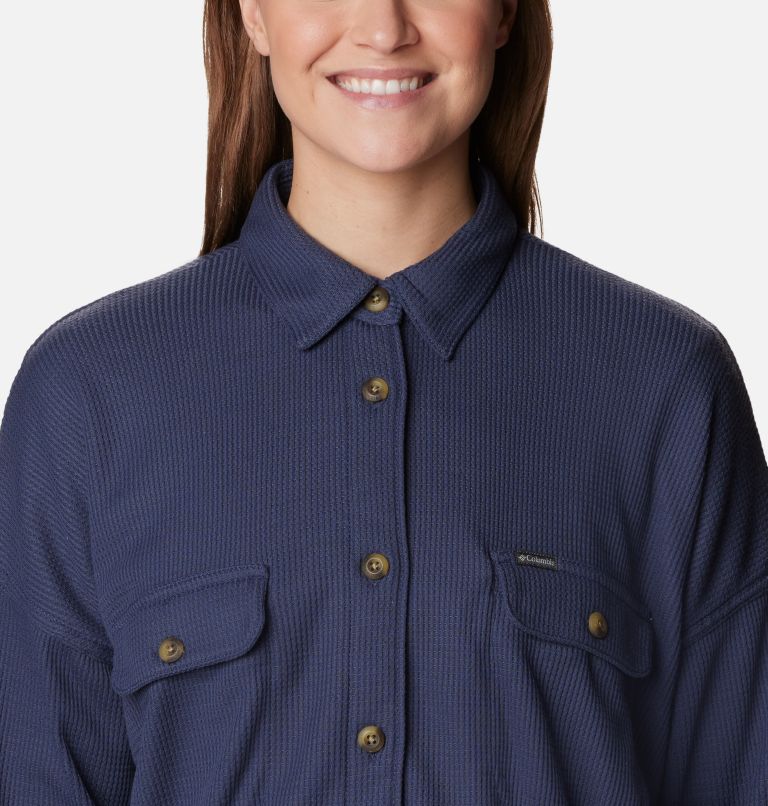 Thumbnail: Women's Holly Hideaway Waffle Shirt Jacket, Color: Nocturnal, image 5