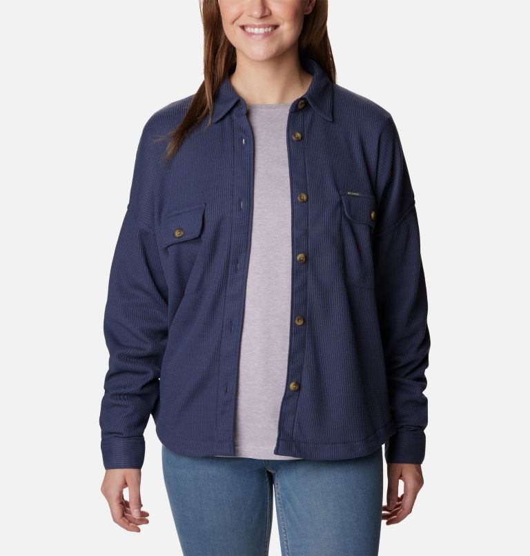 Women's Holly Hideaway Waffle Shirt Jacket, Color: Nocturnal, image 1