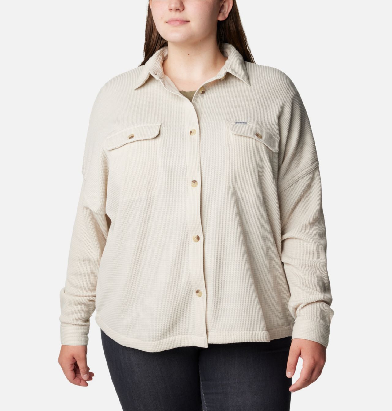 Women's Holly Hideaway™ Waffle Shirt Jacket - Plus Size 3