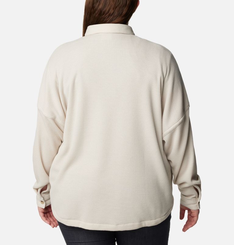 Thumbnail: Women's Holly Hideaway Waffle Shirt Jacket - Plus Size, Color: Dark Stone, image 2