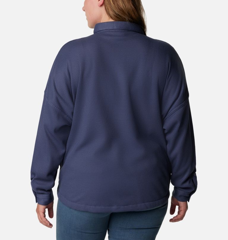 Women's Holly Hideaway Waffle Shirt Jacket - Plus Size, Color: Nocturnal, image 2