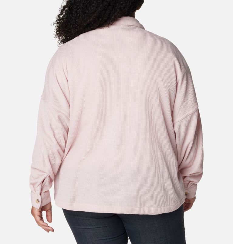 Women's Holly Hideaway Waffle Shirt Jacket - Plus Size, Color: Dusty Pink, image 2