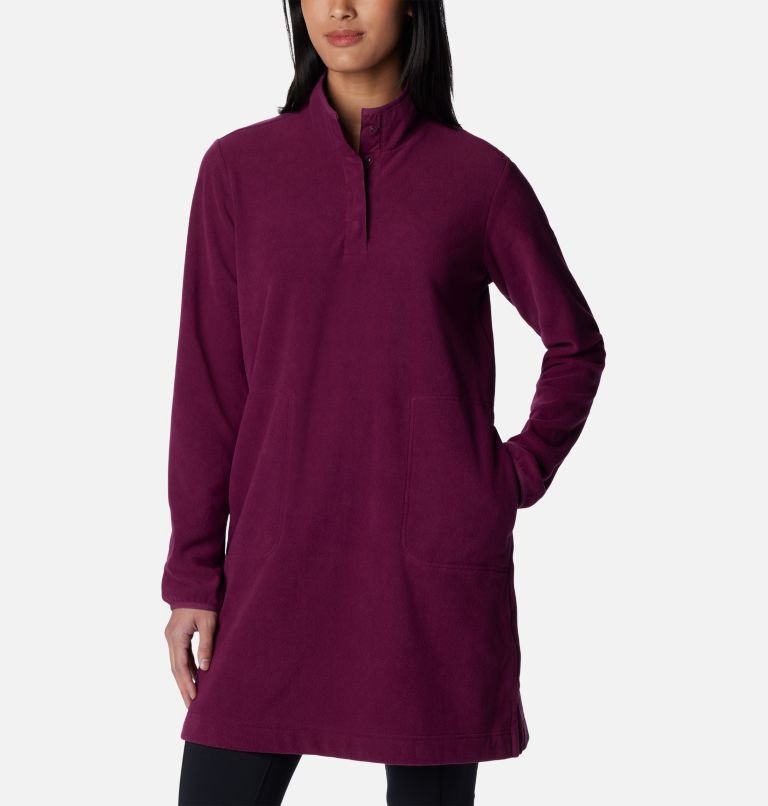 Women's Anytime Fleece Dress, Color: Marionberry, image 5