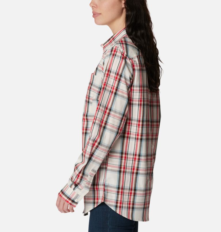 Thumbnail: Women's Anytime Patterned Long Sleeve Shirt, Color: Sea Salt CSC Tartan, image 3
