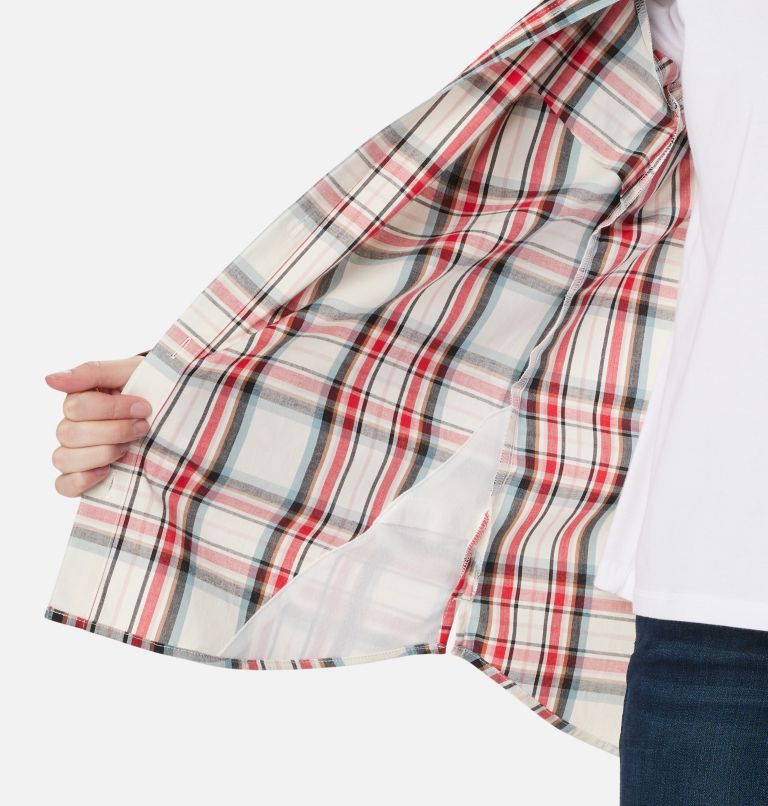 Women's Anytime Patterned Long Sleeve Shirt, Color: Sea Salt CSC Tartan, image 5