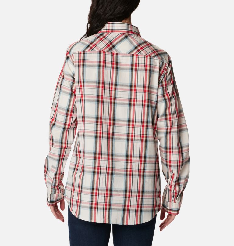 Women's Anytime Patterned Long Sleeve Shirt, Color: Sea Salt CSC Tartan, image 2