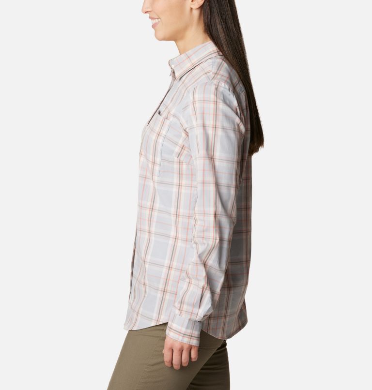 Thumbnail: Women's Anytime Patterned Long Sleeve Shirt, Color: Dusty Pink CSC Tartan, image 3