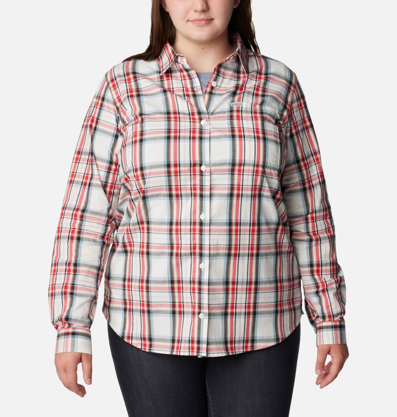 Women's Anytime™ Patterned Long Sleeve Shirt - Plus Size 1