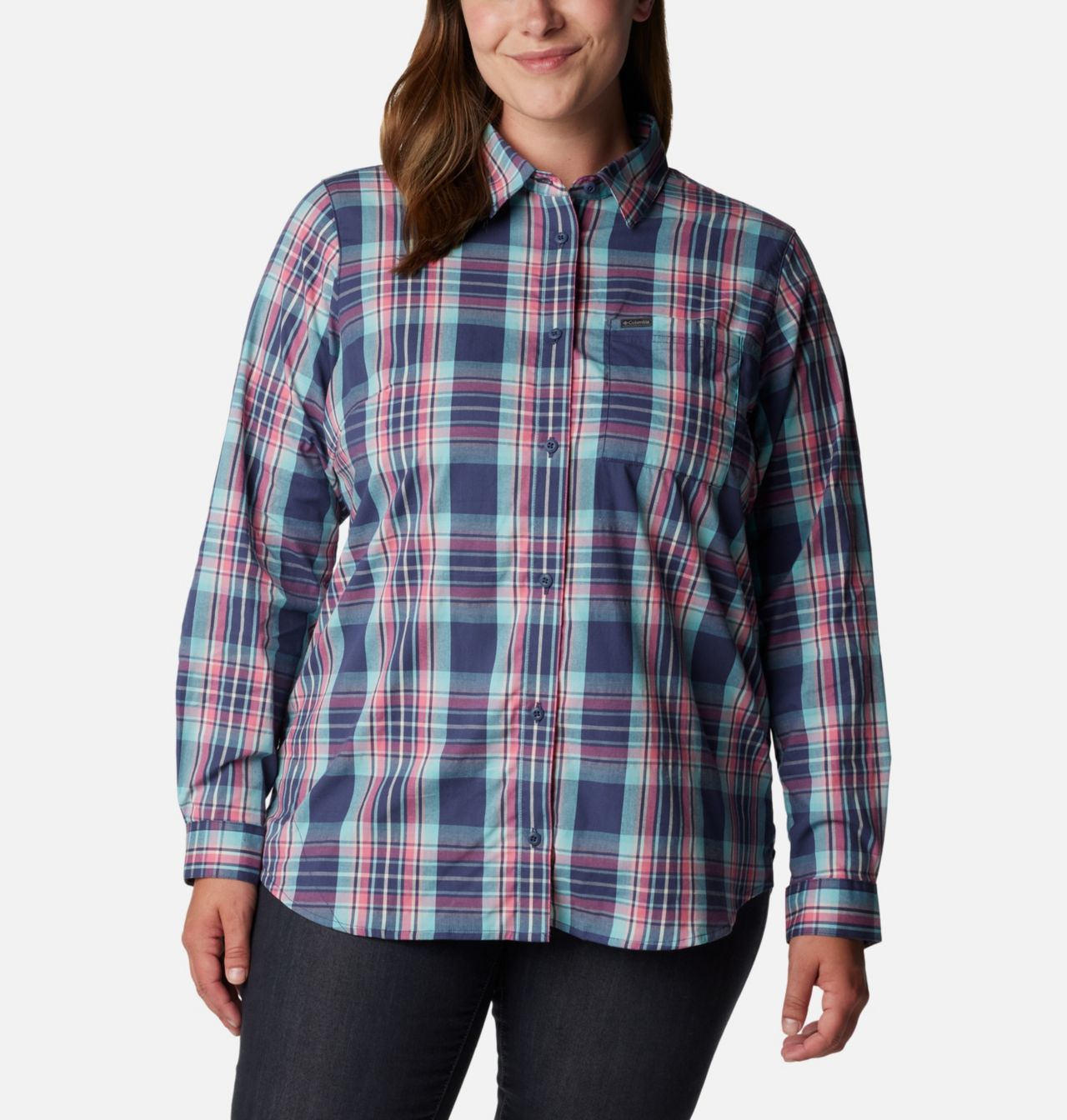 Women's Anytime™ Patterned Long Sleeve Shirt - Plus Size 1