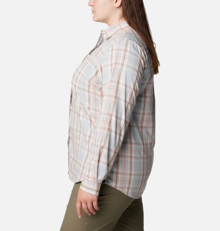 Women's Anytime Patterned Long Sleeve Shirt - Plus Size, Color: Dusty Pink CSC Tartan, image 3