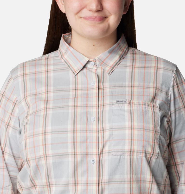 Chemise à manches longues avec motif Anytime pour femmes – Grandes tailles, Color: Dusty Pink CSC Tartan, image 4