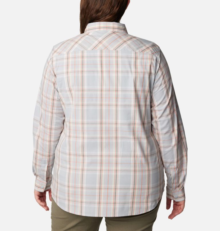 Thumbnail: Women's Anytime Patterned Long Sleeve Shirt - Plus Size, Color: Dusty Pink CSC Tartan, image 2