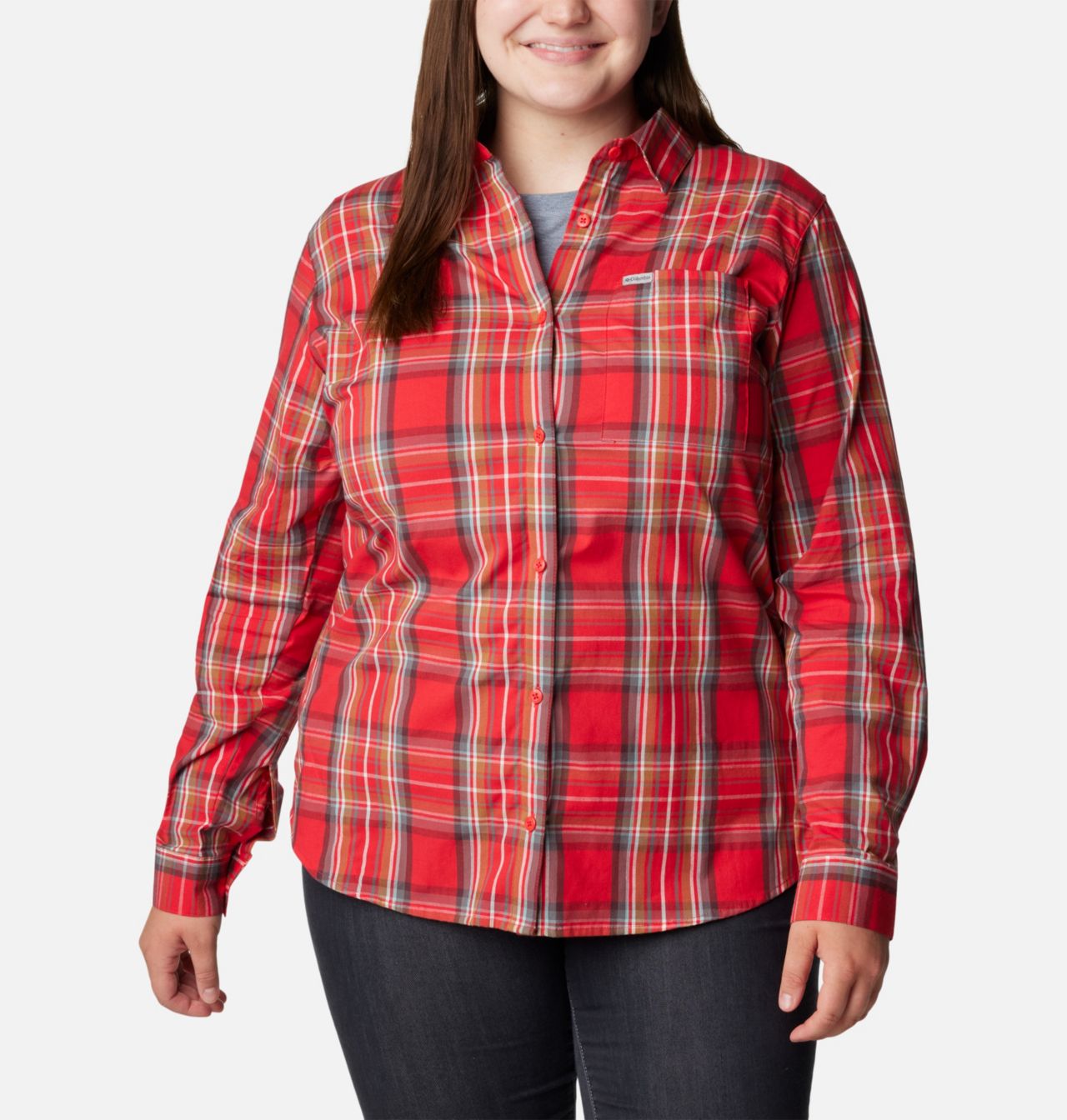 Women's Anytime™ Patterned Long Sleeve Shirt - Plus Size 1