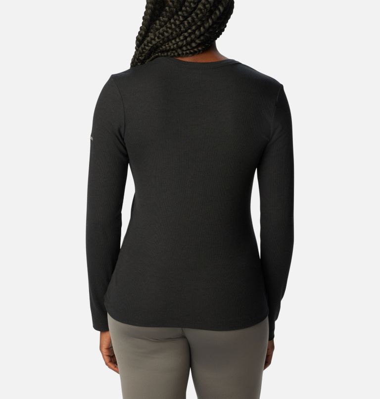 Women's Calico Basin Ribbed Long Sleeve Shirt, Color: Black, image 2