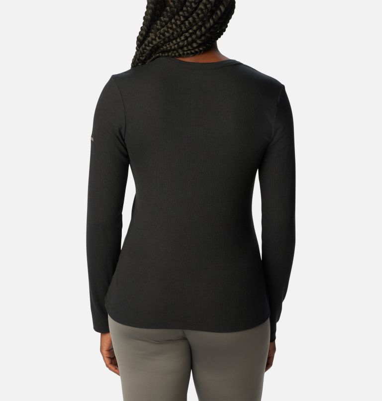 Thumbnail: Women's Calico Basin Ribbed Long Sleeve Shirt, Color: Black, image 2