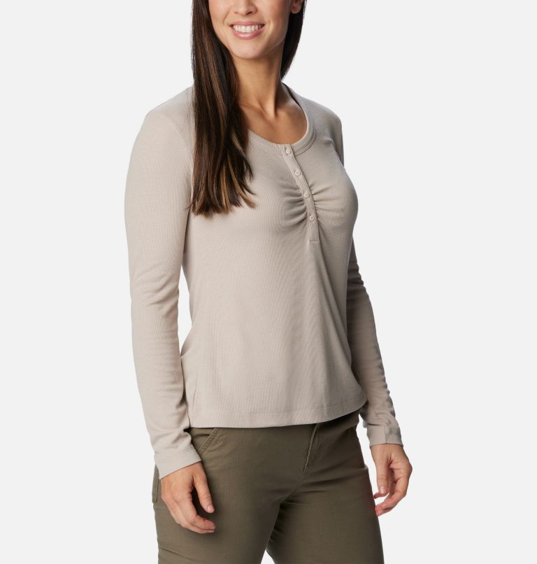 Thumbnail: Women's Calico Basin Ribbed Long Sleeve Shirt, Color: Dark Stone, image 5