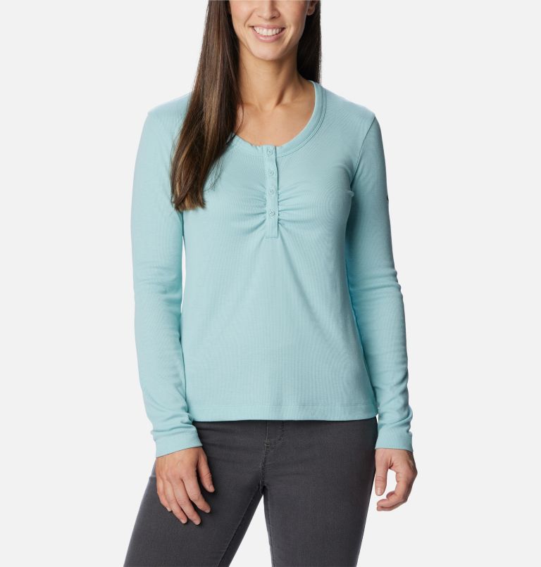 Pure White Long Sleeve Rib Top - Women's Tops