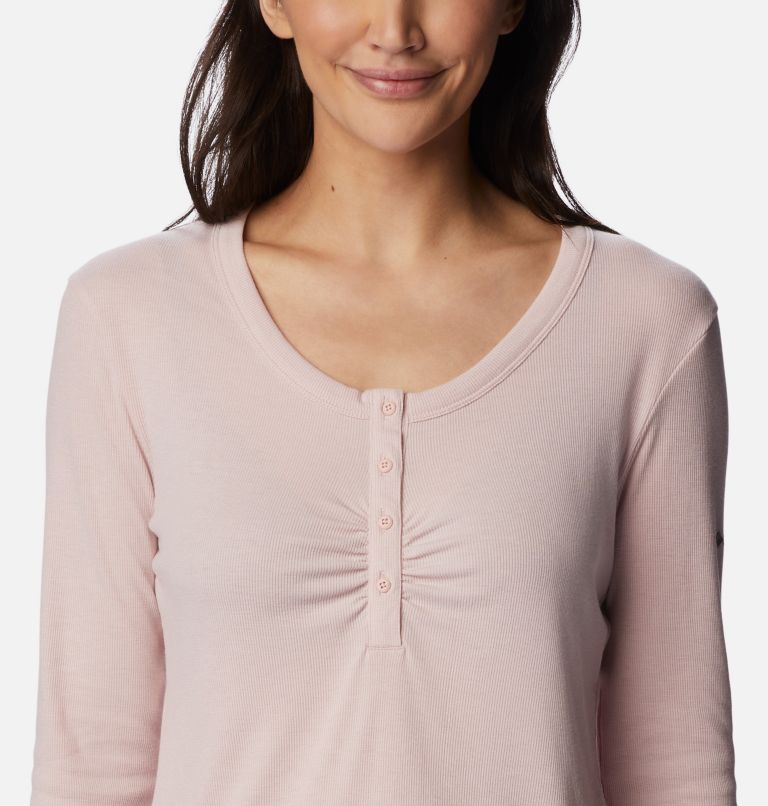 Women's Calico Basin Ribbed Long Sleeve Shirt, Color: Dusty Pink, image 4