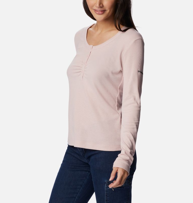 Women's Calico Basin Ribbed Long Sleeve Shirt, Color: Dusty Pink, image 5