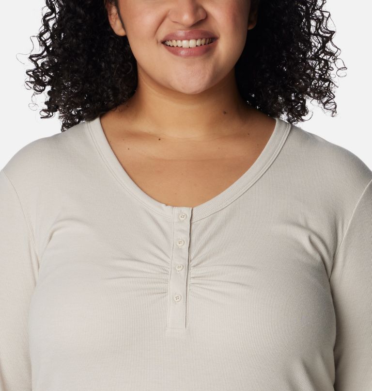 Women's Calico Basin Ribbed Long Sleeve Shirt - Plus Size, Color: Dark Stone, image 4