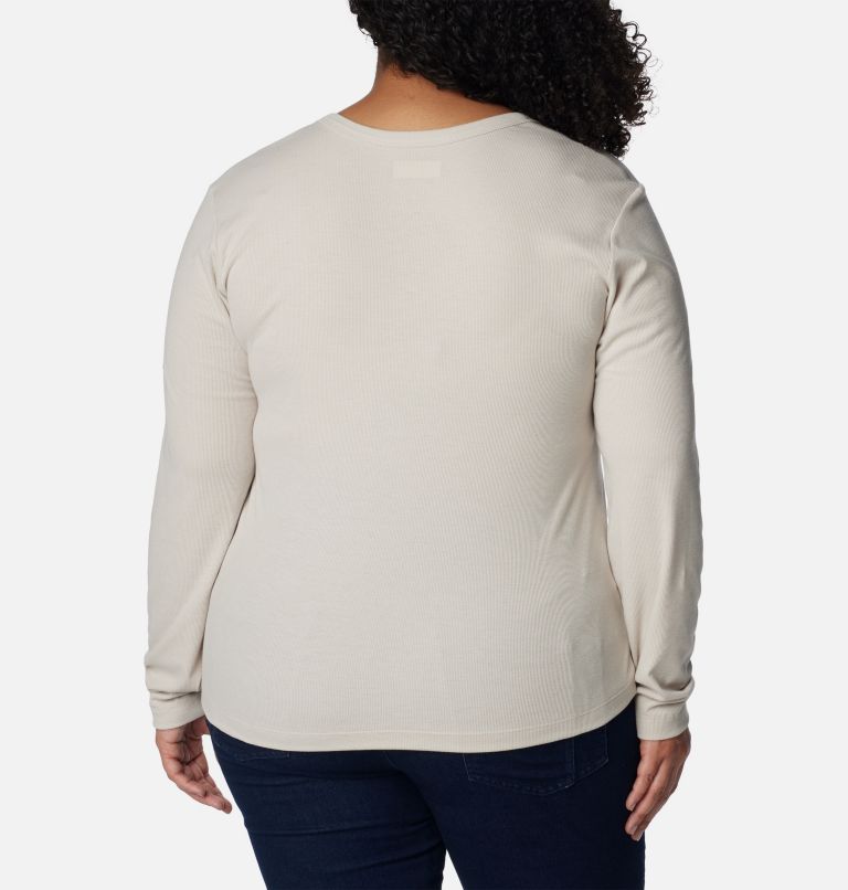 Thumbnail: Women's Calico Basin Ribbed Long Sleeve Shirt - Plus Size, Color: Dark Stone, image 2