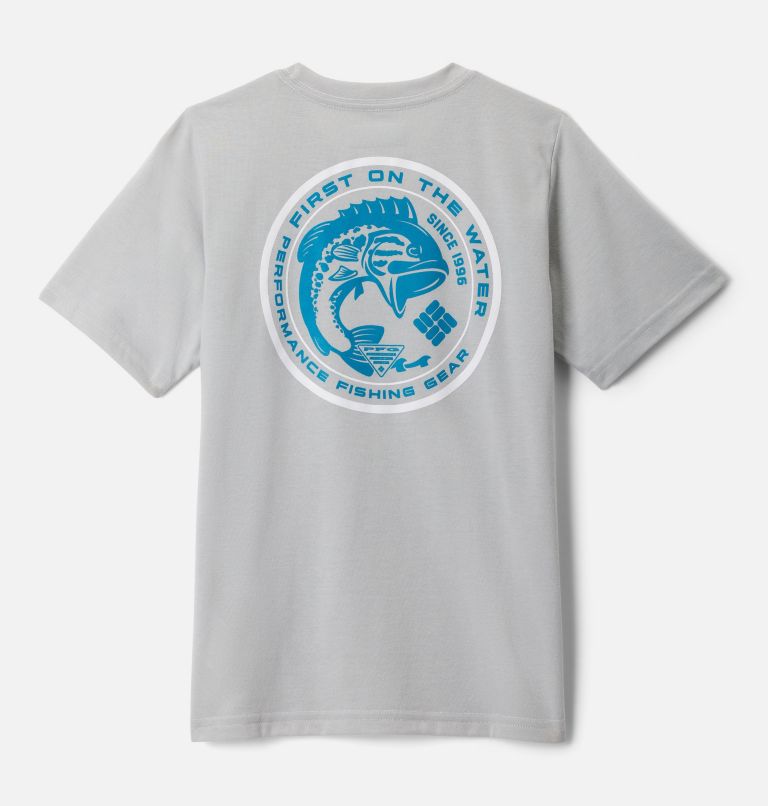 PFG Short Sleeve Seasonal Graphic Tee, Color: Cool Grey, PFG Y Circle Bass, image 2