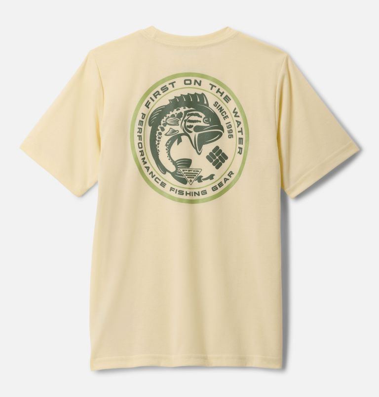 PFG Short Sleeve Seasonal Graphic Tee, Color: Lemon Wash, PFG Y Circle Bass, image 2