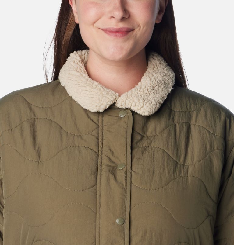 Thumbnail: Women's Birchwood Quilted Jacket - Plus Size, Color: Stone Green, image 4