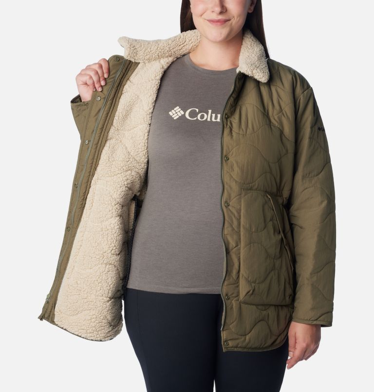 Thumbnail: Women's Birchwood Quilted Jacket - Plus Size, Color: Stone Green, image 5