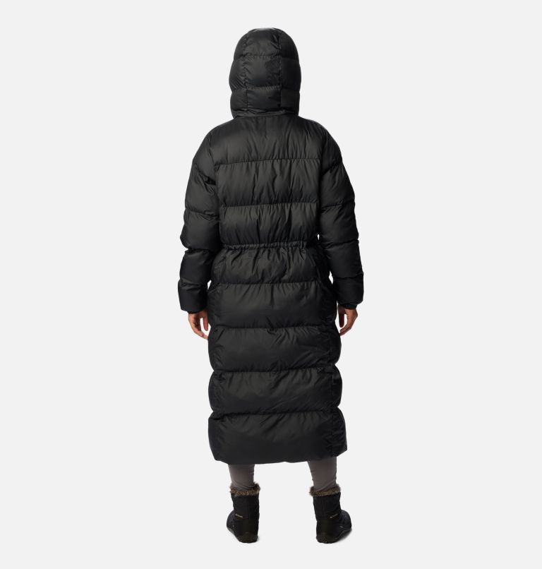 Long puffer jacket on sale black