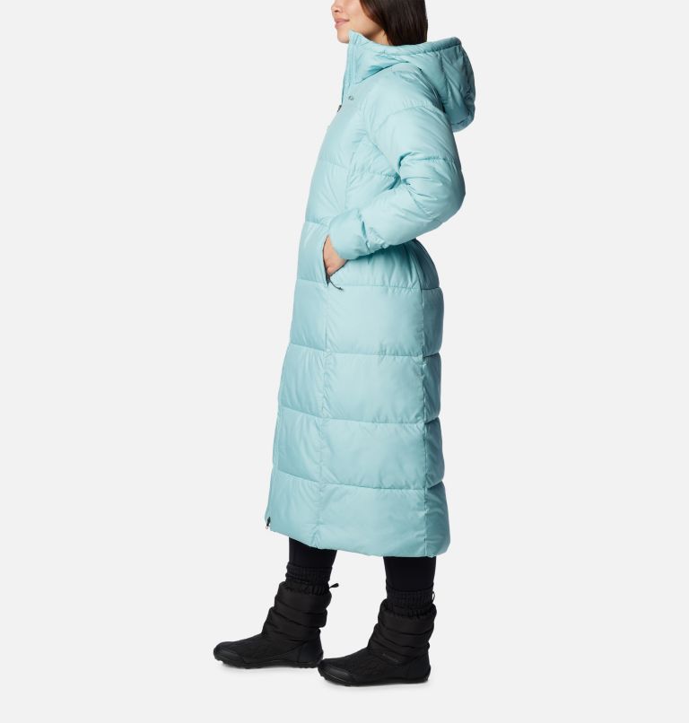 Women's Puffect Long Jacket, Color: Aqua Haze, image 3