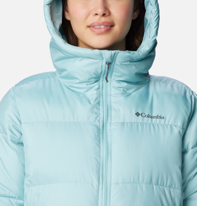 Women's Puffect Long Jacket, Color: Aqua Haze, image 4