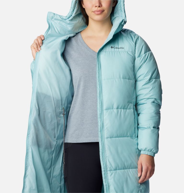Women's Puffect Long Jacket, Color: Aqua Haze, image 5