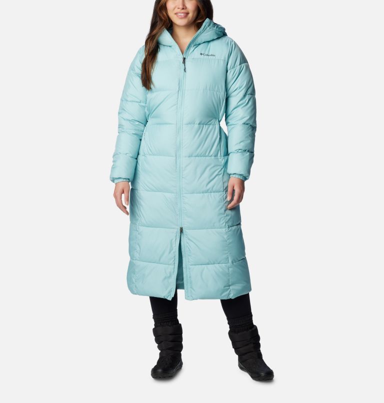 Women's Puffect Long Jacket, Color: Aqua Haze, image 1