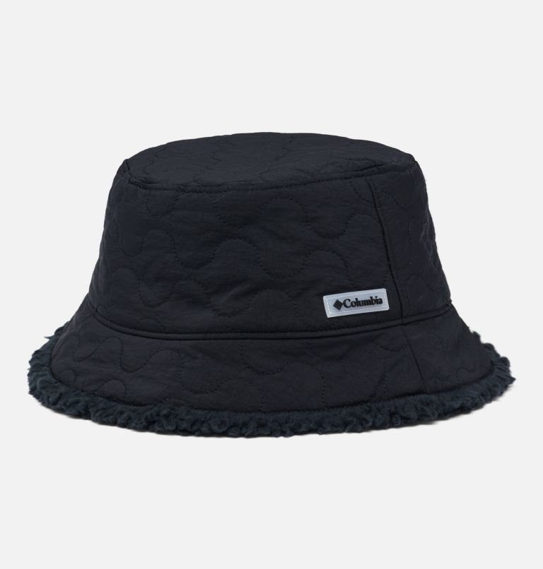 Thumbnail: Unisex Winter Pass Reversible Sherpa Quilted Bucket Hat, Color: Black, Black, image 1