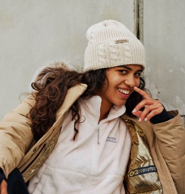 Women's Agate Pass Cable Knit Beanie, Color: Chalk, image 3