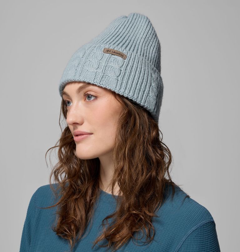 Women's Agate Pass Cable Knit Beanie, Color: Crushed Blue, image 2