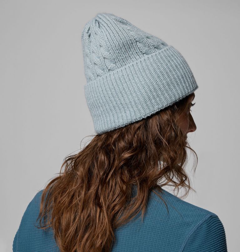 Women's Agate Pass Cable Knit Beanie, Color: Crushed Blue, image 3
