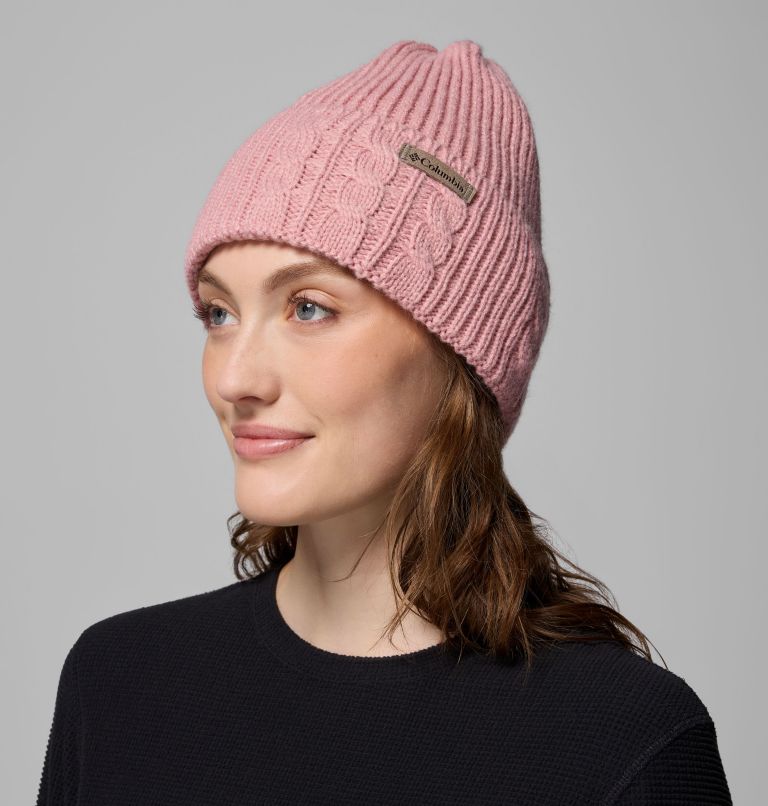 Women's Agate Pass Cable Knit Beanie, Color: Eraser Pink, image 2