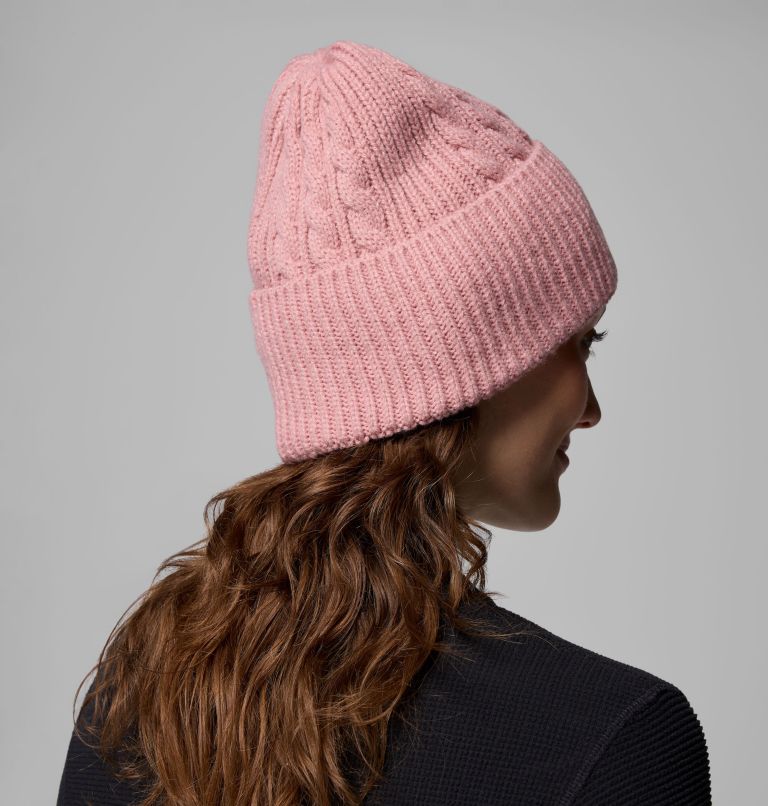Women's Agate Pass Cable Knit Beanie, Color: Eraser Pink, image 3