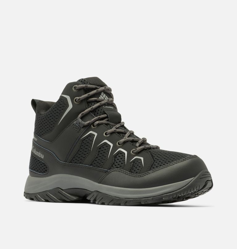 Thumbnail: Men's Granite Trail Mid Waterproof Shoe - Wide, Color: Black, Ti Grey Steel, image 2