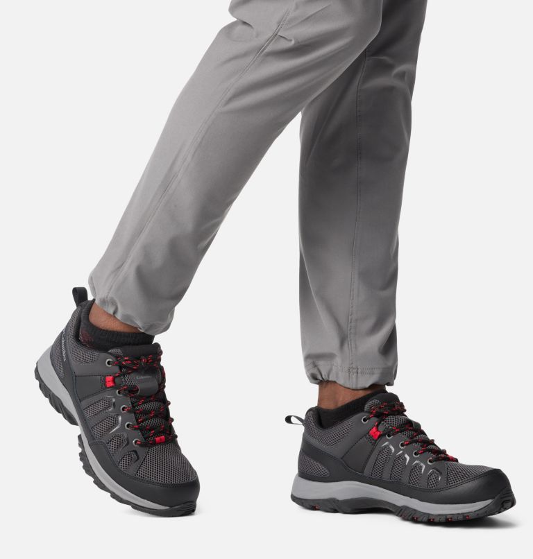 Thumbnail: Men's Granite Trail Waterproof Shoe, Color: Shark, Mountain Red, image 10