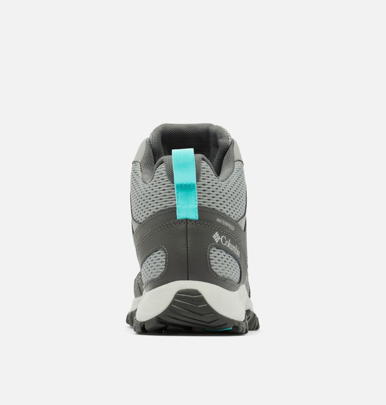Women's Granite Trail Mid Waterproof Shoe, Color: Ti Grey Steel, Bright Aqua, image 8